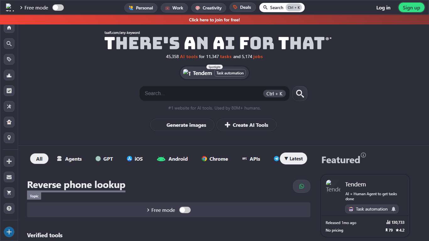 Reverse phone lookup - There's An AI For That®